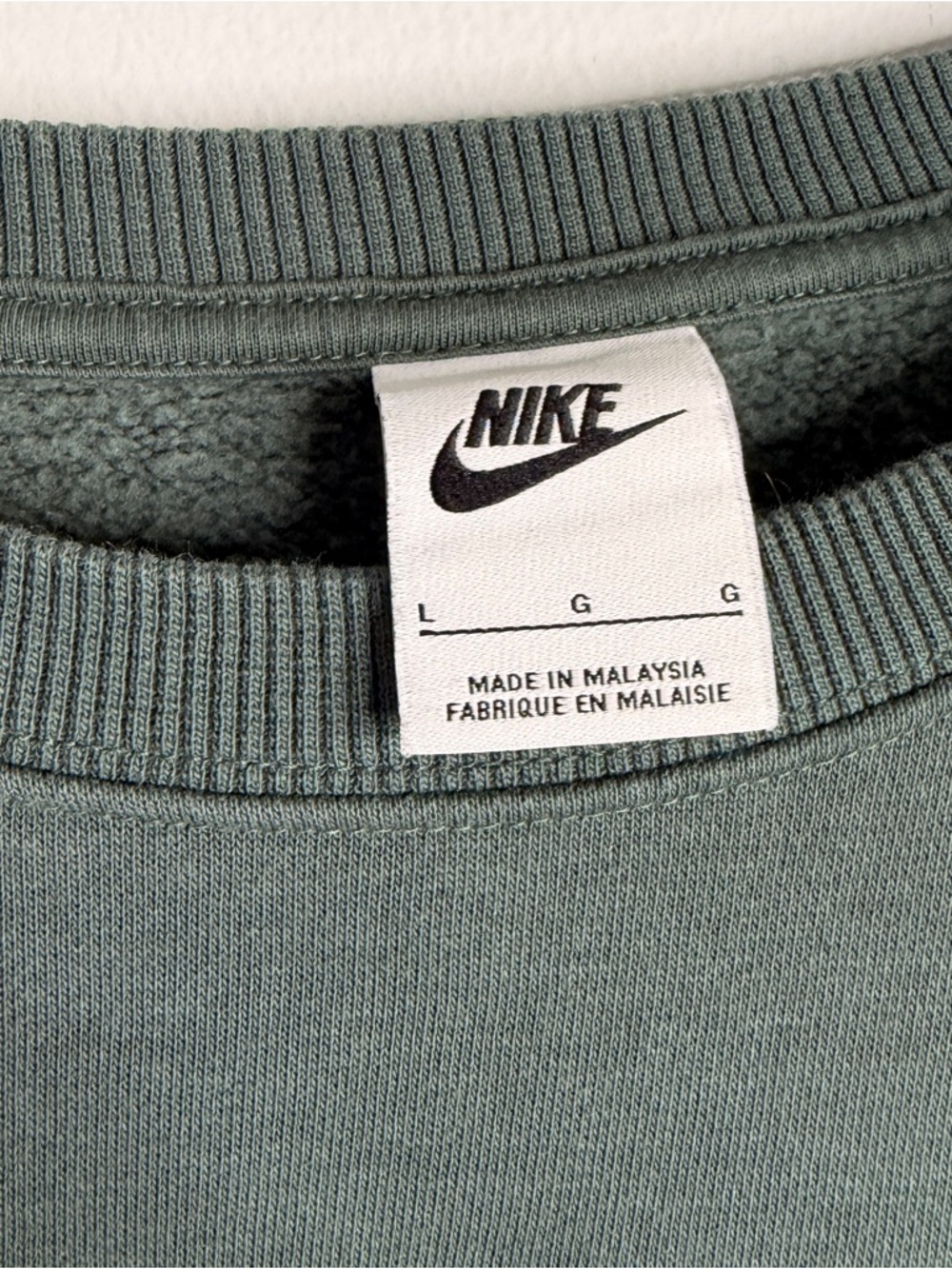 Nike Phoenix Green Crewneck Sweatshirt Cropped Large - Picture 6 of 6